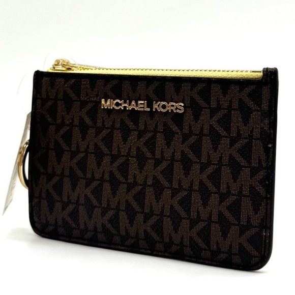 Michael Kors Jet Set Travel Small Signature Logo Coin Purse Buttercup - Picture 1 of 8